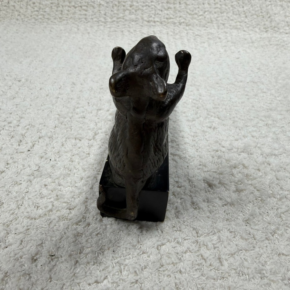 Vintage Cast Metal Mouse Doorstop Standing Figurine Black Wedge Heavy Duty Decor - Picture 4 of 5